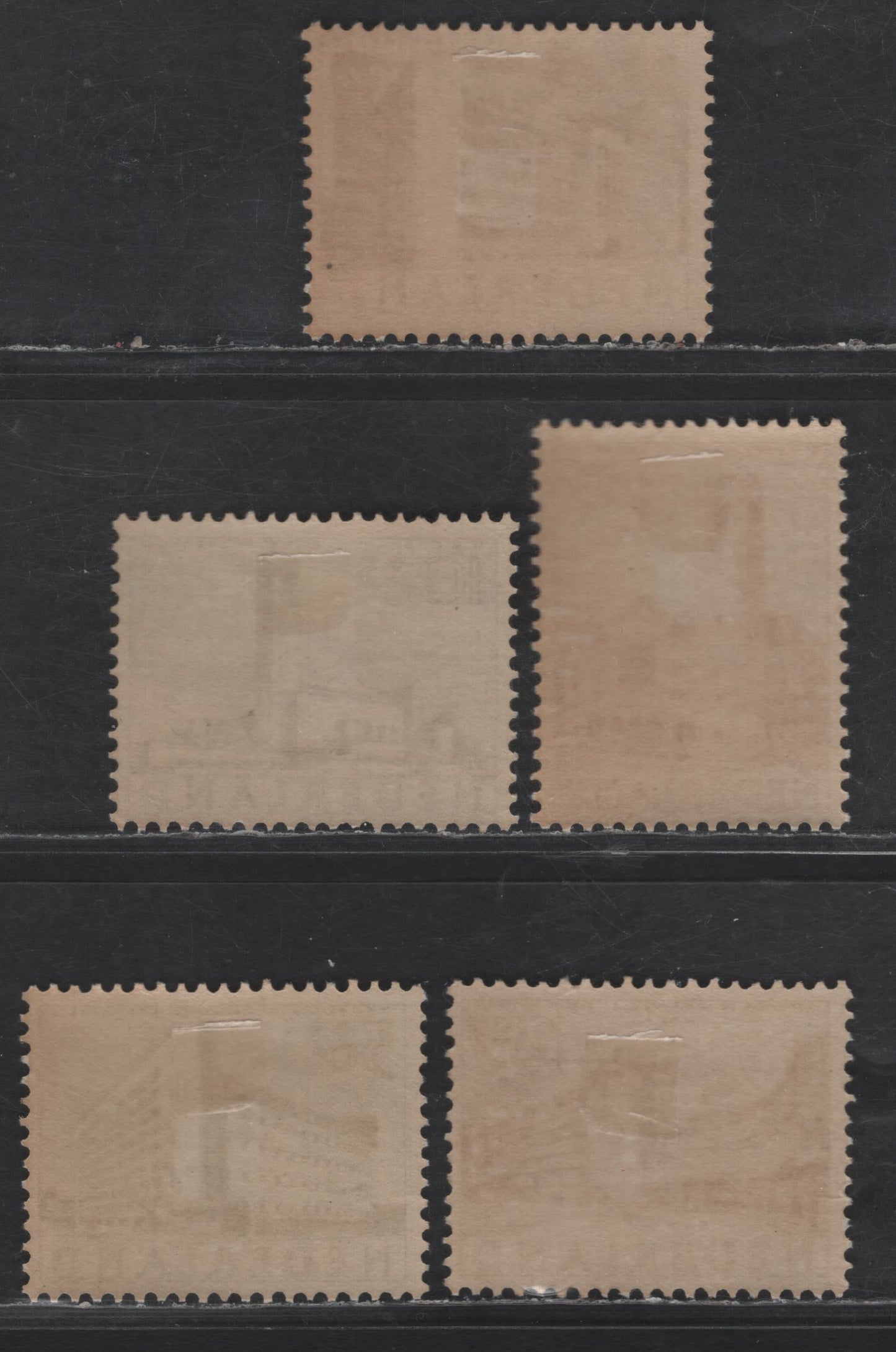 Lot 352 Netherlands SC#B276-B280 2c+3c - 25c+8c Brownish Bistre - Chocolate Factory, Rotterdam - Amsterdam Stock Exchange, 1955 Semi Postal Issue, 5 VFOG Singles