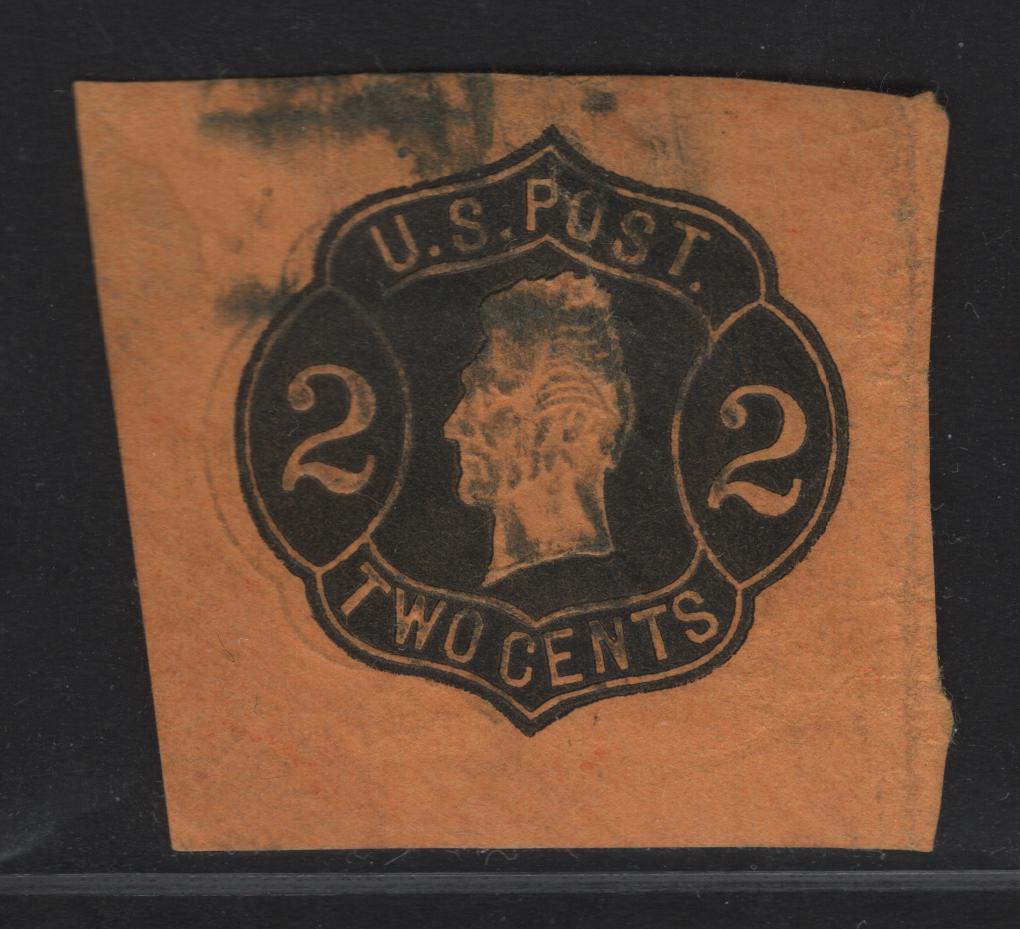 Lot 36 United States SC#U56 2c Black Jackson, 1863-1864 4th Nesbitt Issue, A Fine Used Single, Orange Paper, Design 25.5mm Wide