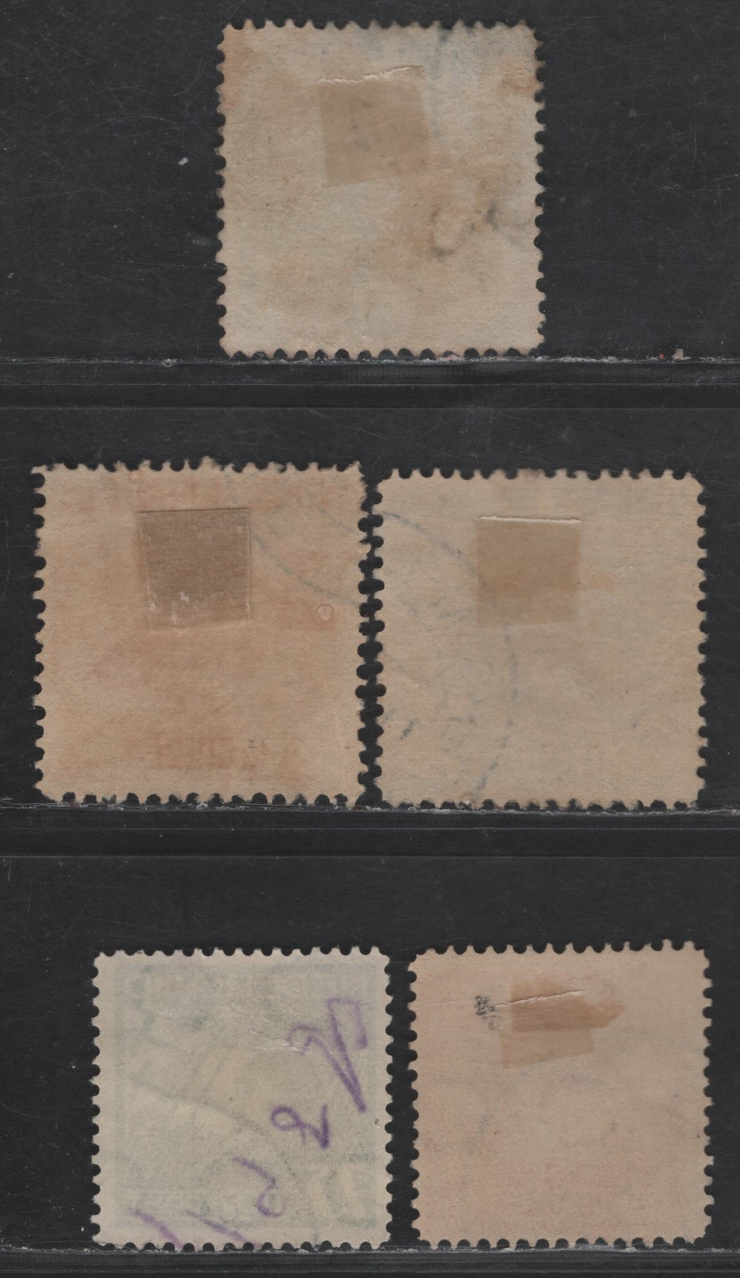 Lot 377 Netherlands SC#C4-C8 40c - 7.5g Orange Red - Blue Green Lt. G.A. Koppen - Mercury, 1928-1929 Airmail Issues, 5 Fine/Very Fine Used Singles