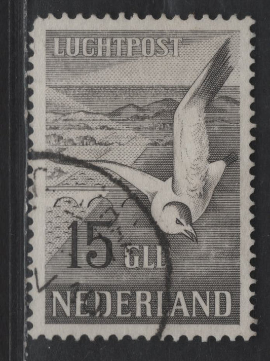 Lot 379 Netherlands SC#C13 15g Gray Seagull, 1951 Airmail Issue, A Very Fine Unused Single