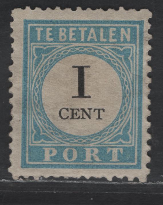 Lot 382 Netherlands SC#J3 1c Light Blue Numeral, 1881-1887 Postage Due, A VFOG Single, Type 3