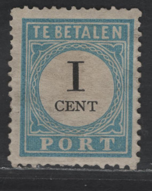 Lot 382 Netherlands SC#J3 1c Light Blue Numeral, 1881-1887 Postage Due, A VFOG Single, Type 3