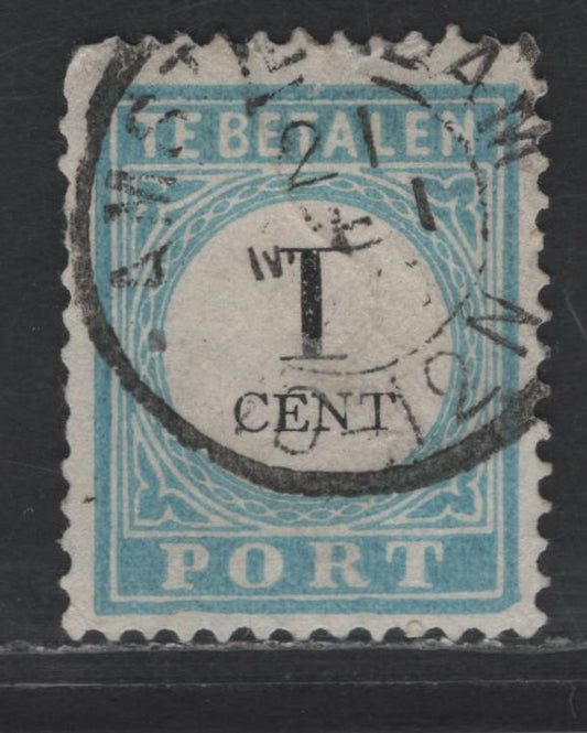 Lot 383 Netherlands SC#J3 1c Light Blue Numeral, 1881-1887 Postage Due, A Very Fine Used Single, Type 3