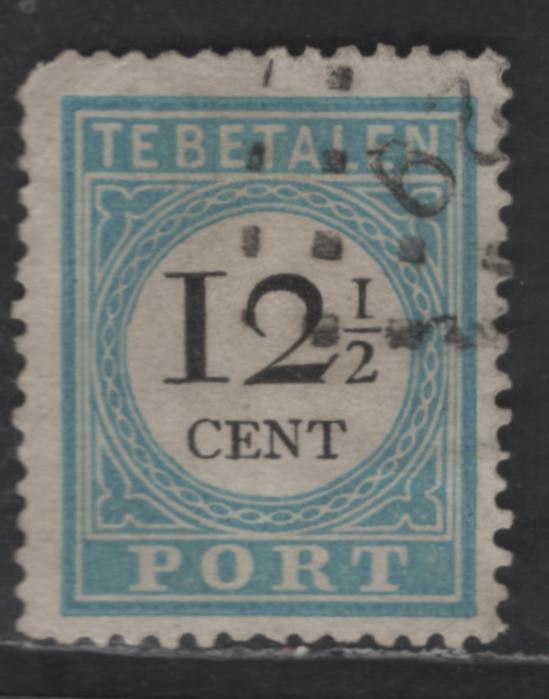 Lot 385 Netherlands SC#J8 12.5c Light Blue Numeral, 1881-1887 Postage Due, A Very Fine Used Single, Type 3