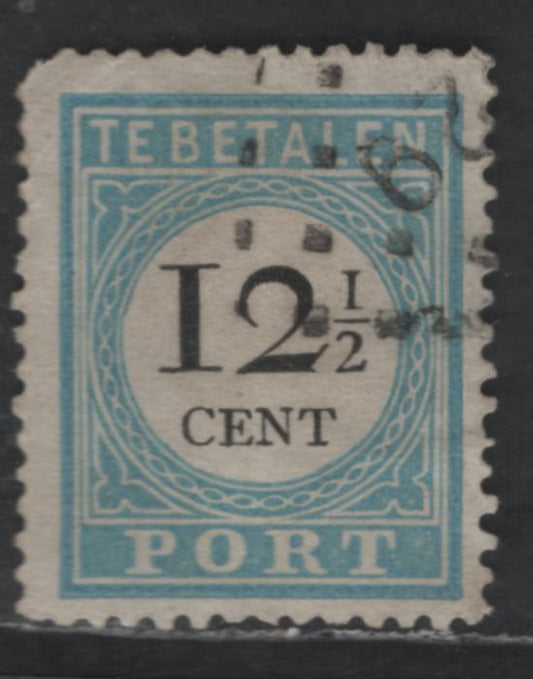 Lot 385 Netherlands SC#J8 12.5c Light Blue Numeral, 1881-1887 Postage Due, A Very Fine Used Single, Type 3