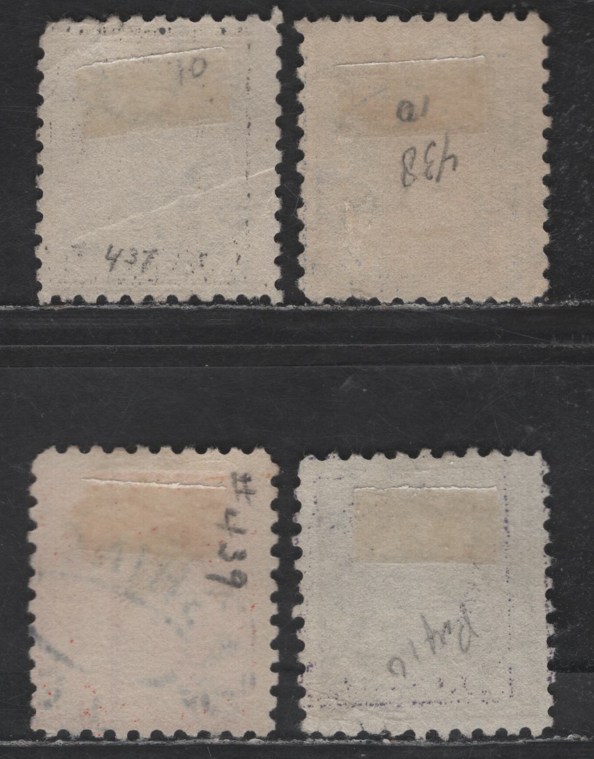 Lot 392 United States Of America SC#437-440 15c-50c Grey - Violet Benjamin Franklin, 1908-1920 Washington-Franklin Issue, 4 VG & Fine Used Singles Perf. 10, Wmk Single Lined USPS, 15c & 50c With Small, Light Creases