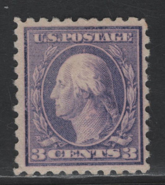 Lot 402 United States Of America SC#464 3c Pale Aniline Violet George Washington, 1908-1920 Washington-Franklin Issue, A VFOG Single Perf. 10, Unwatermarked, Type 1