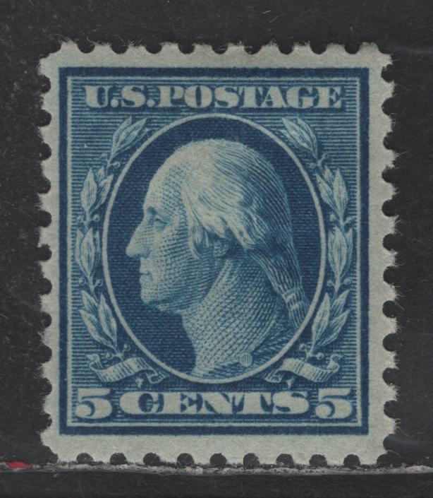Lot 405 United States Of America SC#466 5c Blue George Washington, 1908-1920 Washington-Franklin Issue, A VFOG Single Perf. 10, Unwatermarked