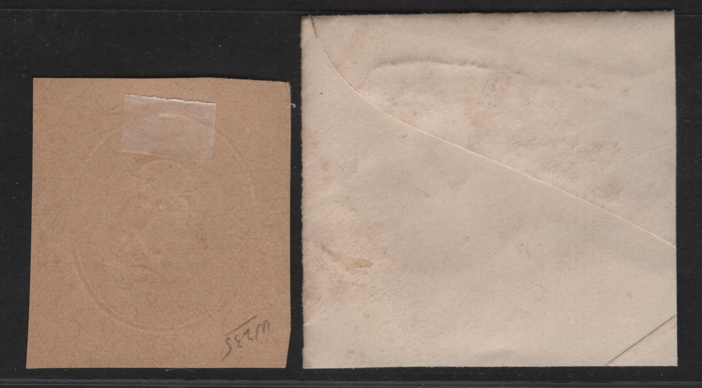 Lot 41 United States SC#U231, W235 2c Red Washington, 1883-1886 Washington Issue, 2 Very Fine Unused Singles, White & Cream Papers and Wrapper on Manilla