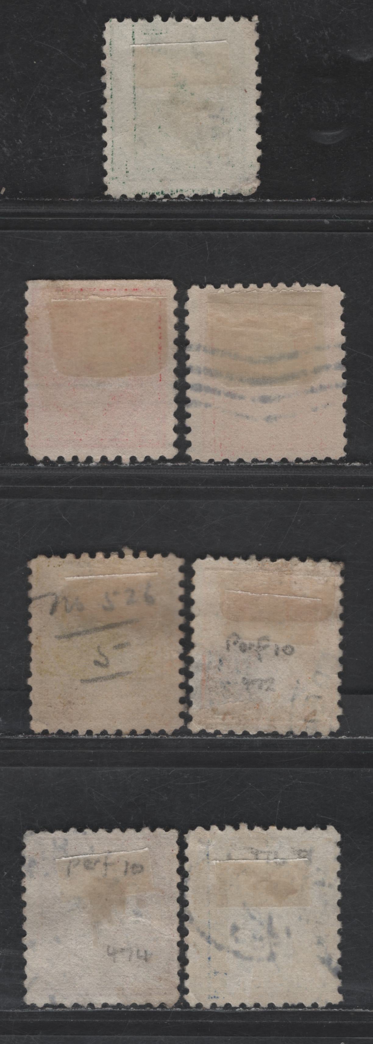 Lot 424 United States Of America SC#462-463, 470, 472, 474, 476 1c-20c Green - Light Ultramarine Franklin & Washington, 1908-1920 Washington-Franklin Issue, 7 VG & Fine Used Singles Perf 10 Unwatermarked, 2c Is Type 1, Two Shades Of Rose & Carmine Rose