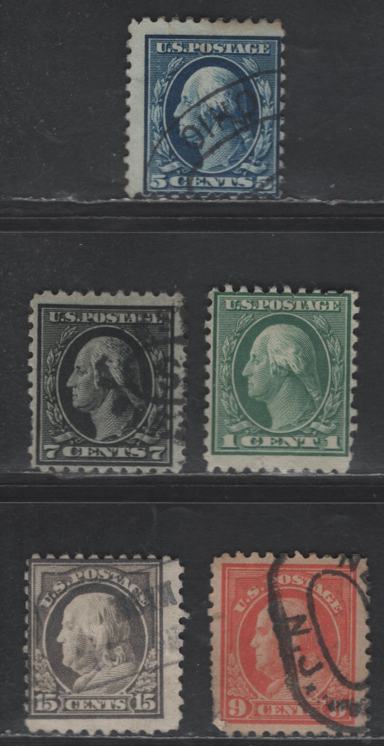 Lot 425 United States Of America SC#462, 466, 469, 471, 475 1c-15c Dul ...