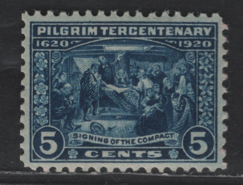 Lot 439 United States SC#550 5c Deep Blue Signing of the Compact, 1920 Pilgrim Tercentenary Issue, A VFLH Single, Unwatermarked, Perf 11