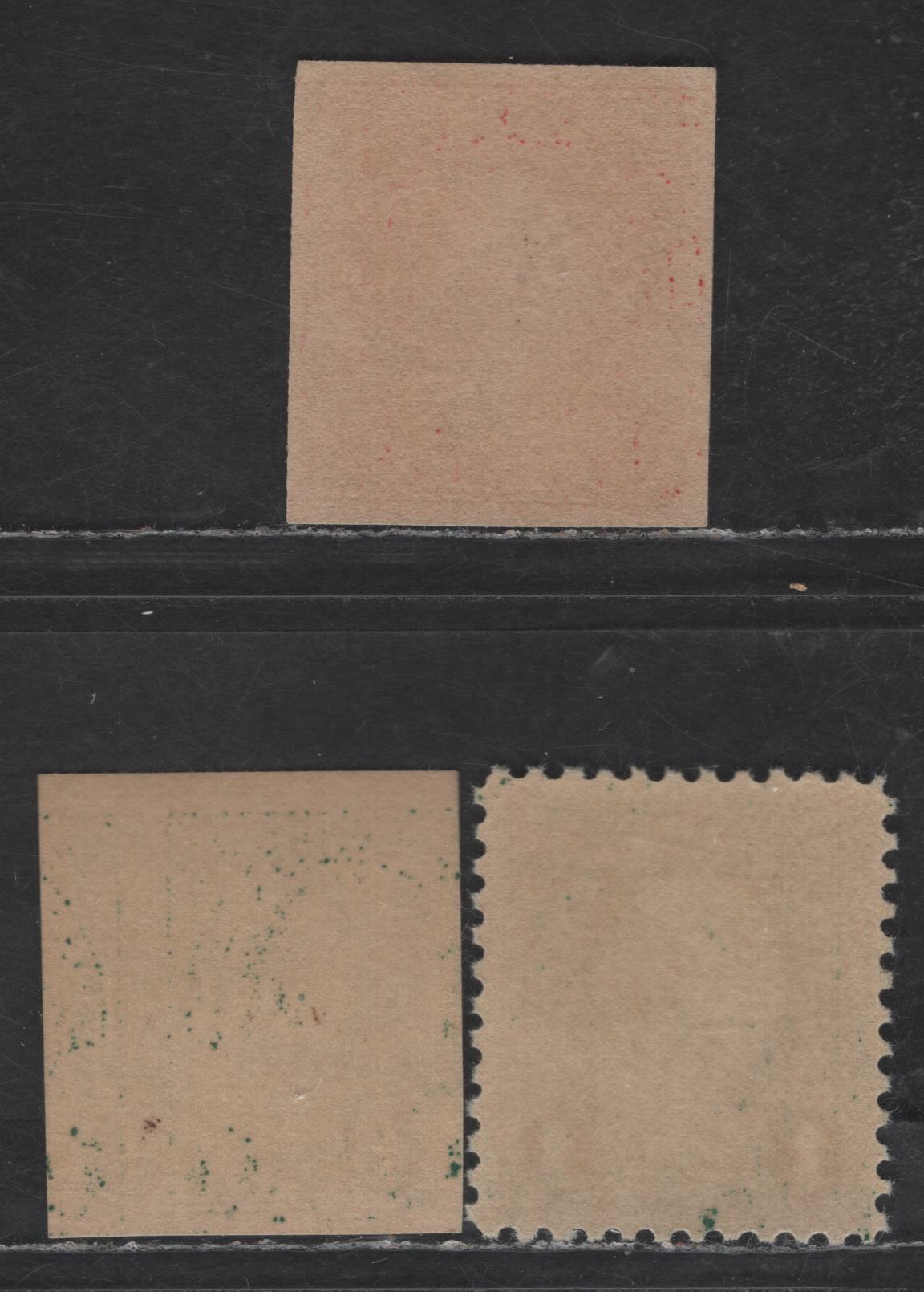 Lot 443 United States SC#551, 576-577 1c-2c Deep Green - Carmine Franklin - Washington, 1922-1925 Presidents Issue, 3 VFNH Sheet & Imperf Singles, Flat Plate Printings, Perf 11 & Imperf