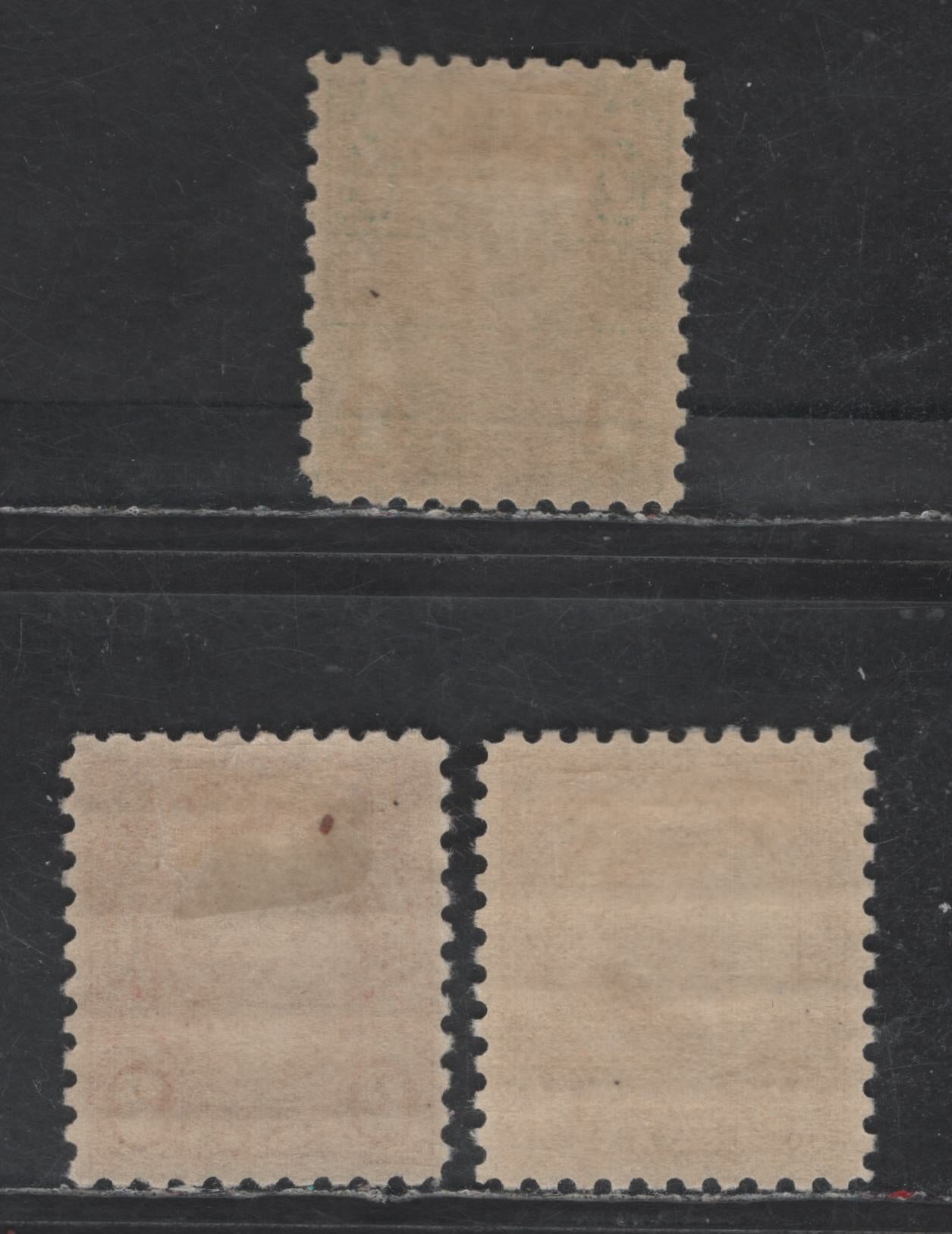 Lot 457 United States SC#581-583 1c - 2c Green - Carmine Franklin - Washington, 1923-1926 Presidents Issue, 3 VFOG Singles, Perf 10, Stamp Designs 19.5x22.5mm