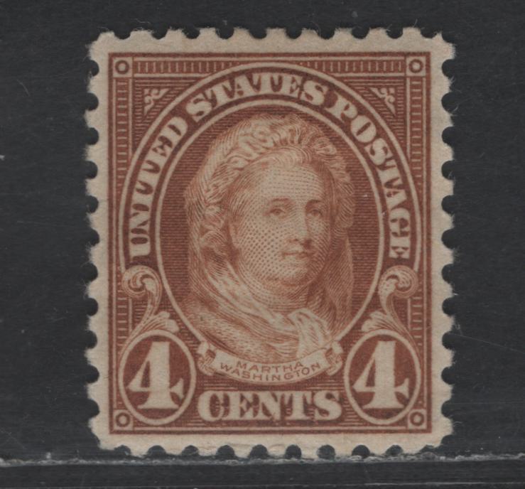 Lot 459 United States SC#585 4c Yellow Brown Martha Washington, 1923-1926 Presidents Issue, A VFOG Single, Perf 10, Stamp Designs 19.5x22.5mm