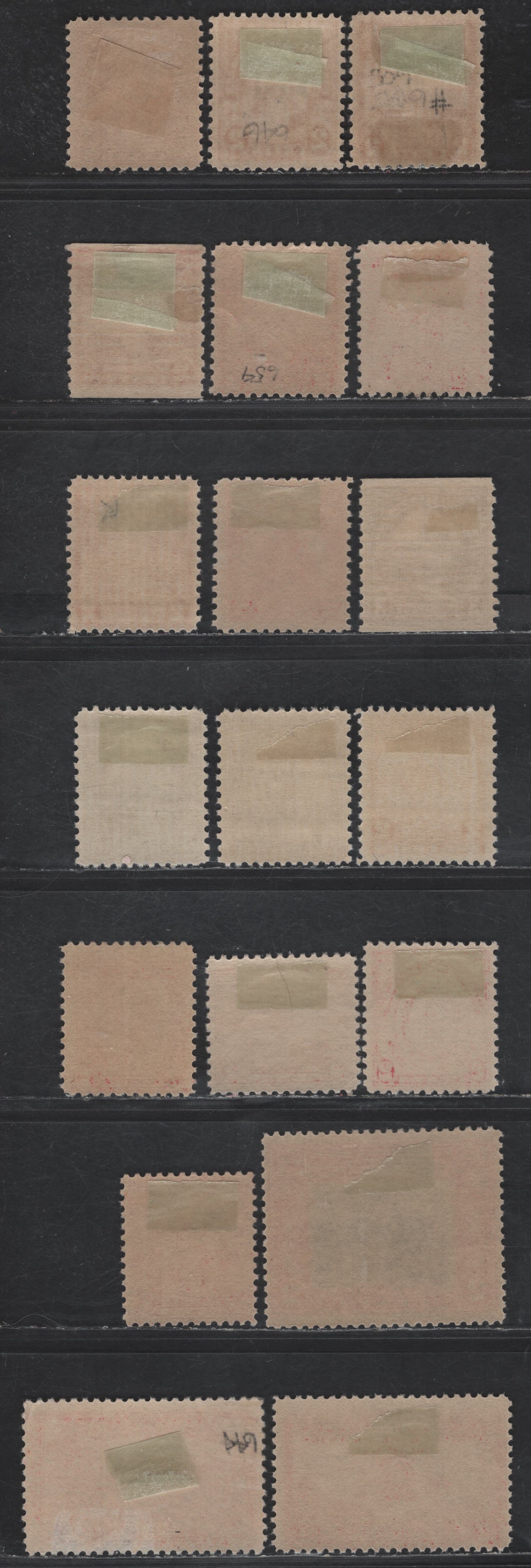 Lot 465 United States SC#644, 646, 649, 651, 654, 656-657, 680-682, 689, 690, 717-718, 720,  2c - 3c Carmine Rose - Purple Surrender of Gen. Burgoyne - Washington, 1927-1932 Commemorative Issues, 19 F/VFOG Sheet & Coil Singles, Perf 10 Vertical