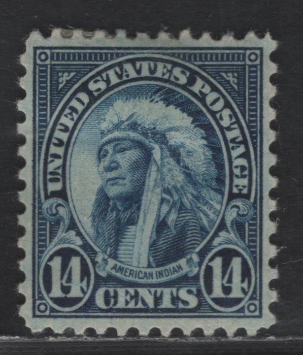 Lot 470 United States SC#695 14c Dark Blue American Indian, 1931 Presidents Issue, A VFOG Single, Rotary Press Printing