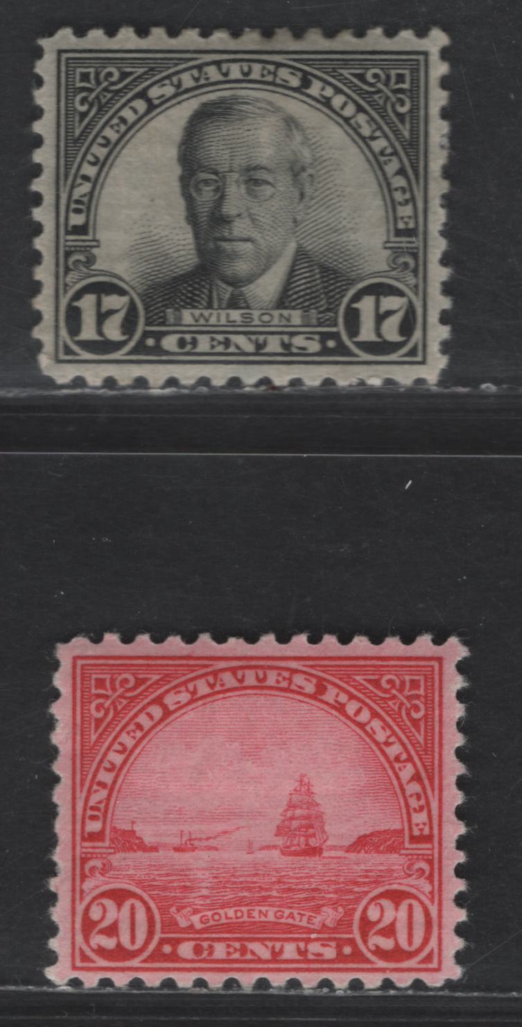 Lot 471 United States SC#697-698 17c - 20c Black - Carmine Rose Woodrow Wilson - Golden Gate, 1931 Presidents Issue, 2 VFOG Singles, Rotary Press Printing, Perf 11x10.5