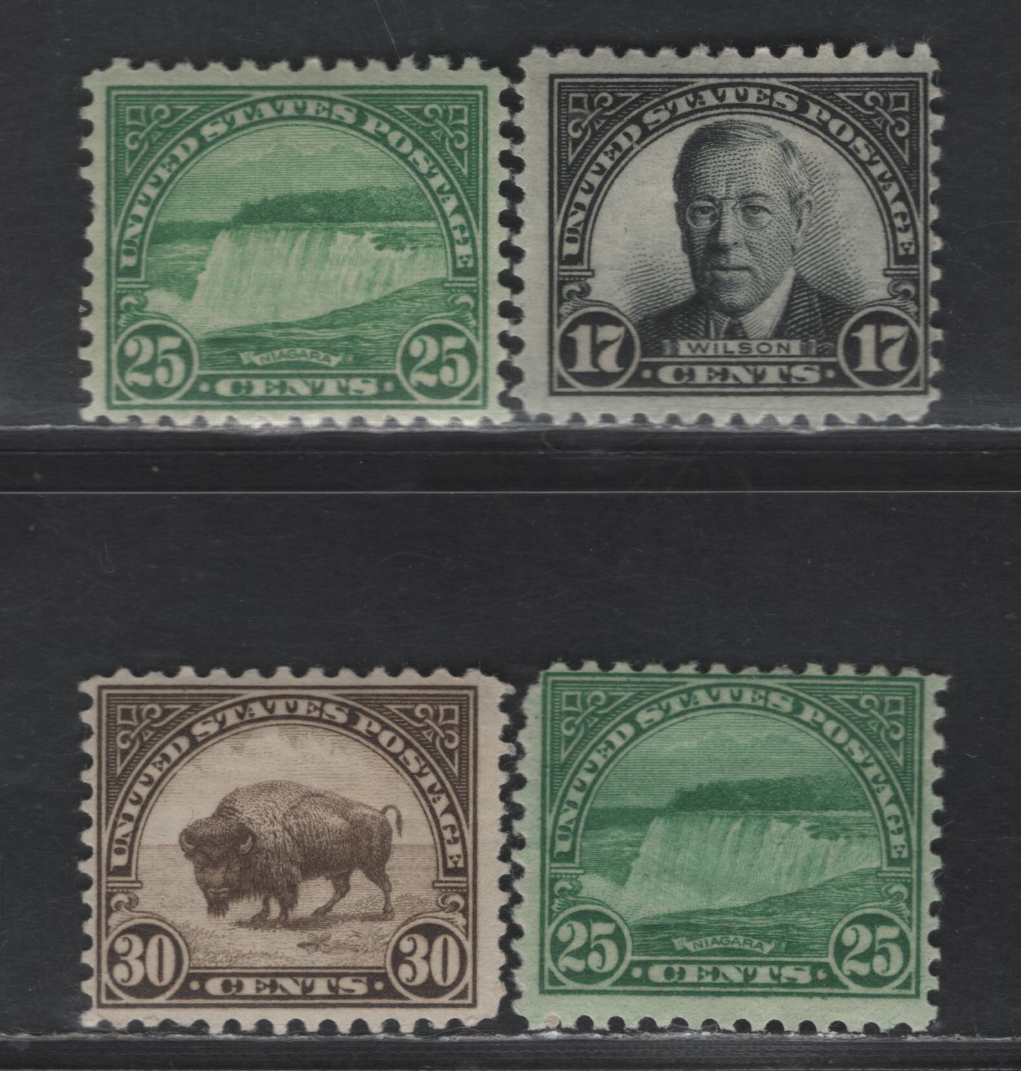 Lot 473 United States SC#697, 699-700 17c - 30c Black - Brown Woodrow Wilson - American Buffalo, 1931 President Issue, 4 FOG Singles, Rotary Press Printing, Perf 11x10.5