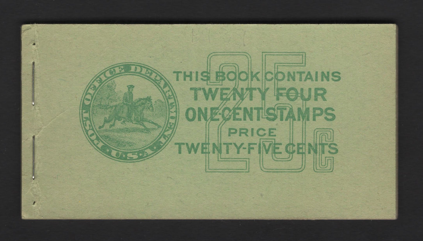 Lot 496 United States SC#BK86 1c Green George Washington, 1939-1942 Presidential Issue, A VFNH Almost Complete Booklet, Contains 3 Of The 4 Panes, 25c Booklet