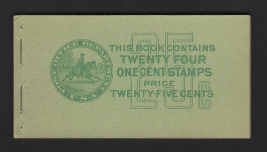 Lot 496 United States SC#BK86 1c Green George Washington, 1939-1942 Presidential Issue, A VFNH Almost Complete Booklet, Contains 3 Of The 4 Panes, 25c Booklet