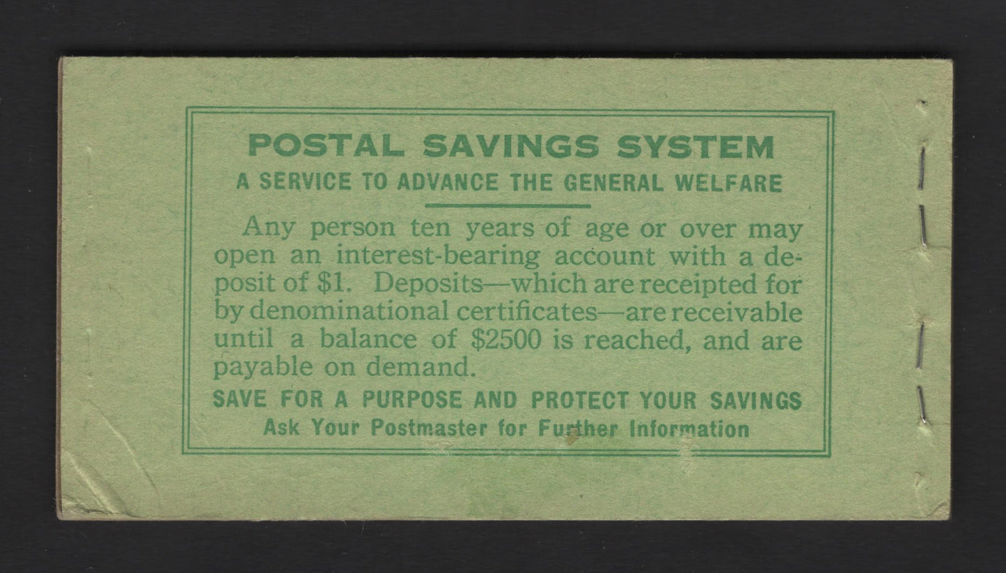 Lot 496 United States SC#BK86 1c Green George Washington, 1939-1942 Presidential Issue, A VFNH Almost Complete Booklet, Contains 3 Of The 4 Panes, 25c Booklet