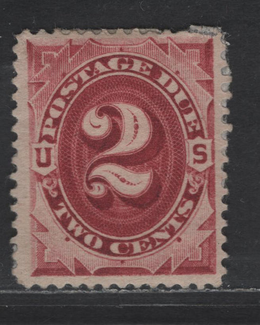 Lot 506 United States SC#J16 2c Claret Numeral, 1884-1890 Second Large Banknote Postage Due, A Very Fine Unused Single, Printed In Non Fluorescent Ink, Whereas The 1891 Third Issue is Printed In Fluorescent Ink