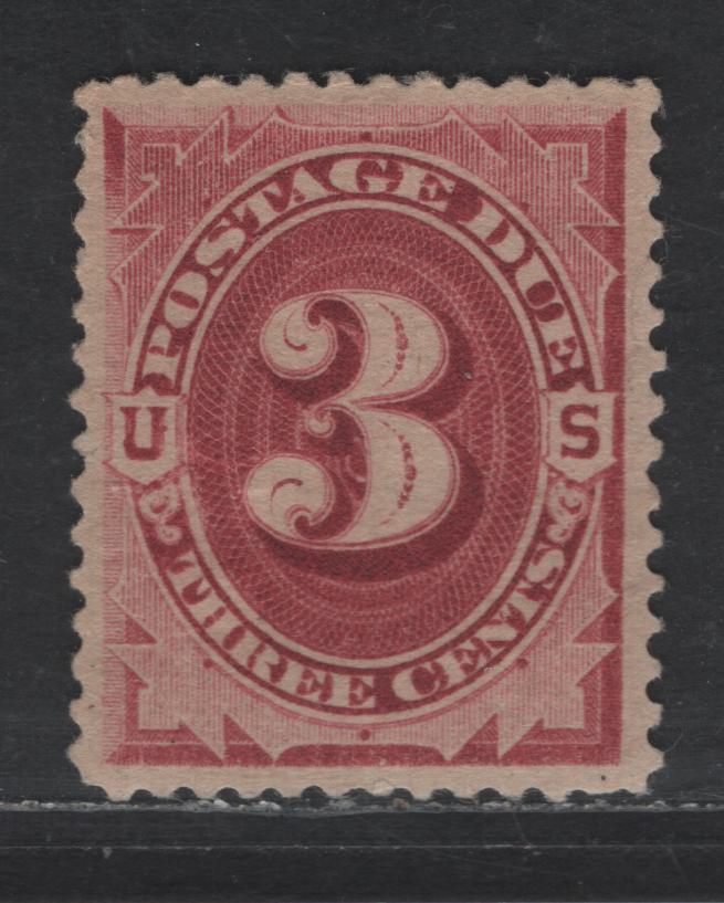 Lot 507 United States SC#J17 3c Claret Numeral, 1884-1890 Second Large Banknote Postage Due, A VFOG Single, Non-Fluorescent Ink Printing As OpposedTo J24, Which Is Fluorescent Ink