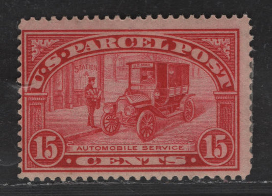 Lot 522 United States SC#Q7 15c Carmine Rose , 1913 Parcel Post Issue, A FOG Single, Single Lined USPS Wmk