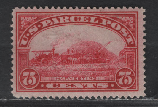 Lot 525 United States SC#Q11 75c Carmine Rose , 1913 Parcel Post Issue, A VFOG Single, Single Lined USPS Wmk
