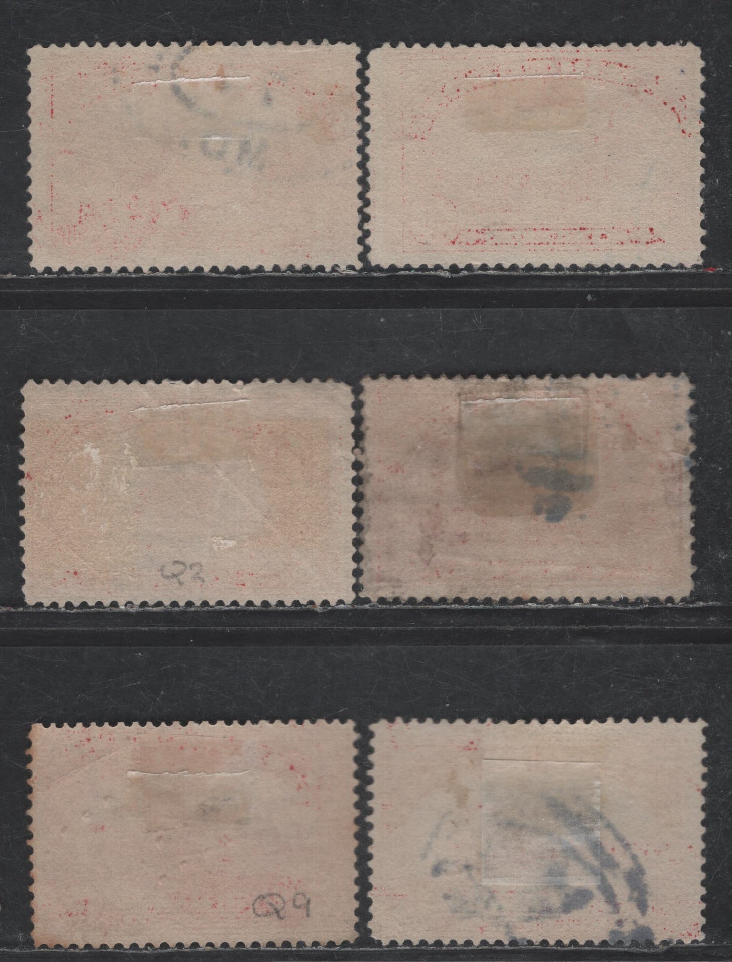 Lot 527 United States SC#Q1-Q3, Q9, Q11 1c - 75c Carmine - Carmine Rose , 1913 Parcel Post Issue, 6 Fine Used Singles, Single Lined USPS Wmk