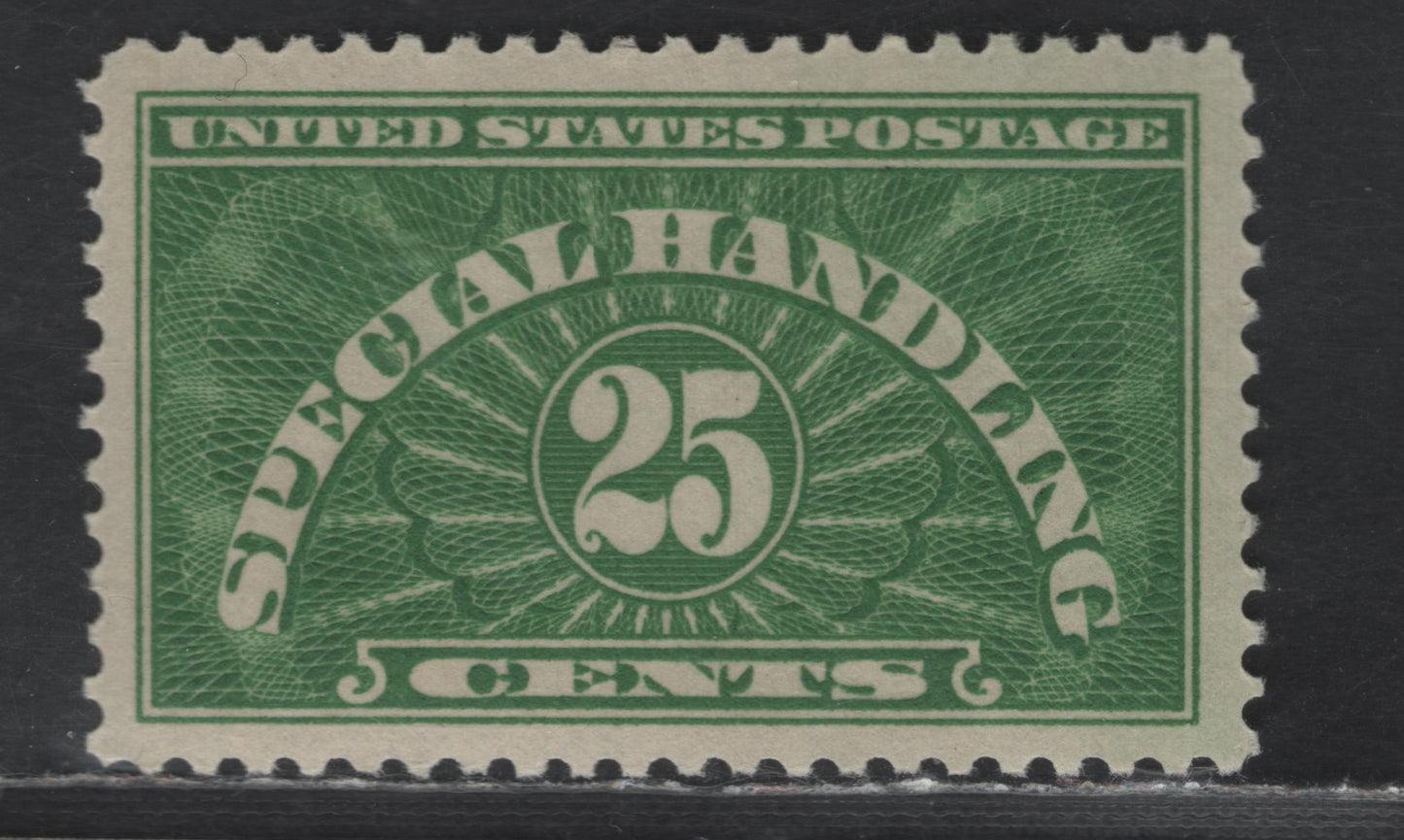 Lot 532 United States SC#QE4a 25c Yellow Green Numeral, 1924-1955 Special Handling Issue, A VFOG Single, Dry Printing