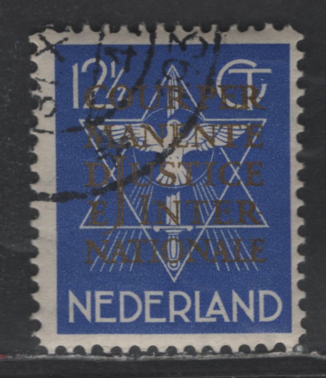 Lot 544A Netherlands SC#O15 12.5c Ultramarine Int'l Court of Justice, 1934 Int'l Court of Justice Overprinted Issue, A Fine Used Single, CTO, Full OG - The Only Way That These Were Issued