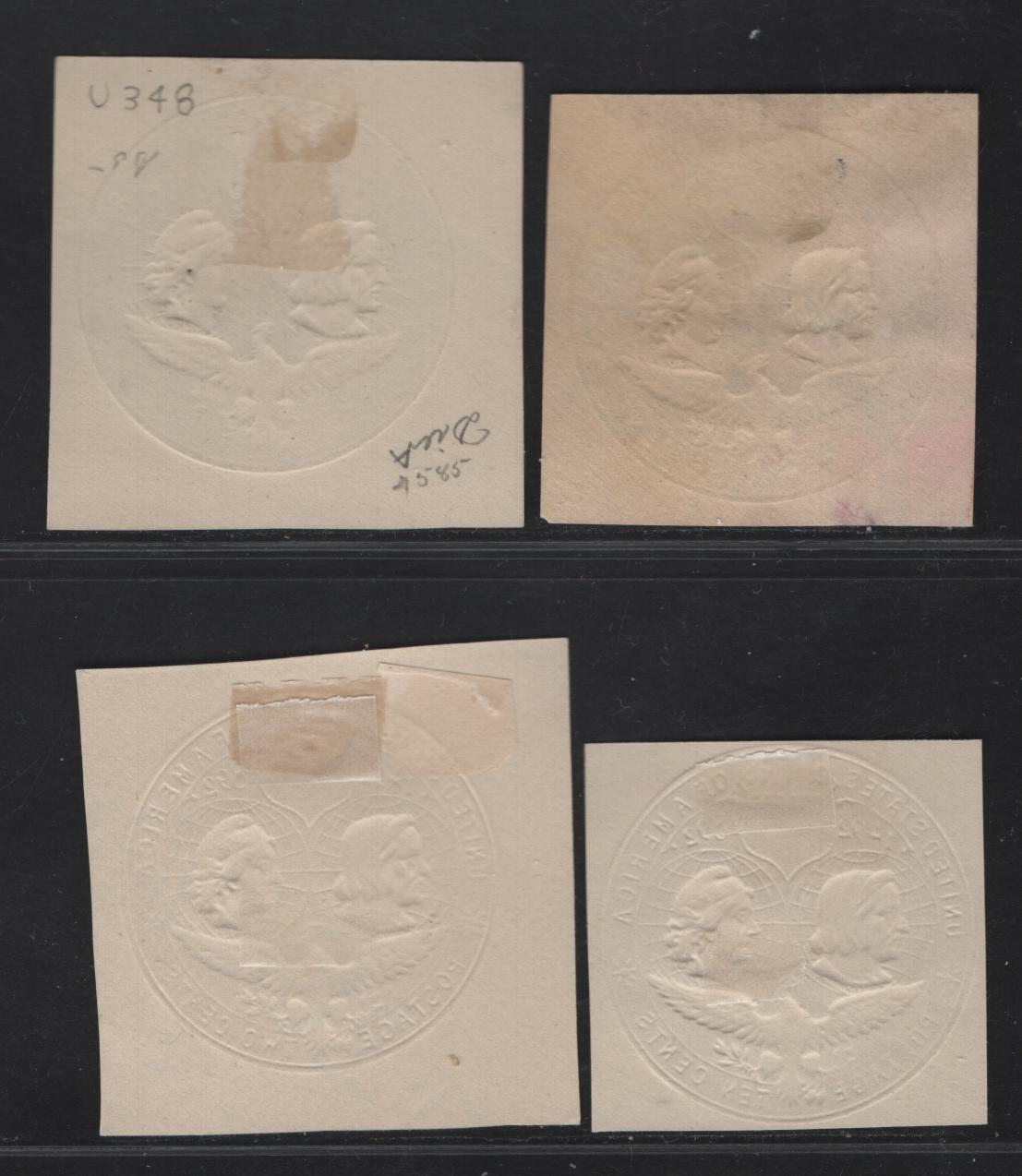 Lot 61 United States SC#U348-U349,U351 1c, 2c & 10c Blue, Dark Blue, Violet & Slate Brown Columbus & Liberty, 1893 Columbus Exposition Issue, 4 Fine/Very Fine Unused Singles