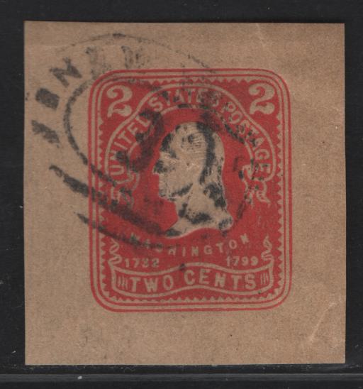 Lot 73 United States SC#W399 2c Carmine Washington, 1904 Heads Issue, A Very Fine Used Single, Maniila, Recut Die, Wrapper