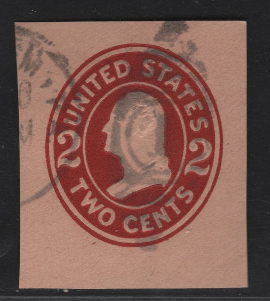 Lot 88 United States SC#U408a 2c Brown Red Franklin, 1907-1916 Heads Issue, A Very Fine Used Single, Oriental Buff Paper, Die 2