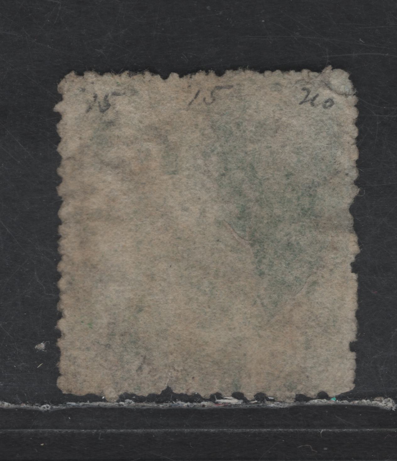 Lot 10 Barbados SG#43b 1/2d Yellow Green Britannia, 1870-1871 Chalon Heads Issue, A Fine Used Single, Rough Perf 14-16, Unwatermarked, This Is Fine Centering For This Issue