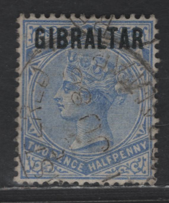 Lot 106 (C) Gibraltar SG#4a 2.5d Ultramarine , 1886 Queen Victoria Issue, A Very Fine Used Single, Blue-Black Overprinted Instead of Black Overprint