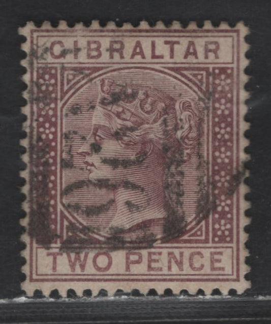 Lot 107 (C) Gibraltar SG#10 2d Brown Purple , 1886-1887 Queen Victoria Issue, A Very Fine Used Single