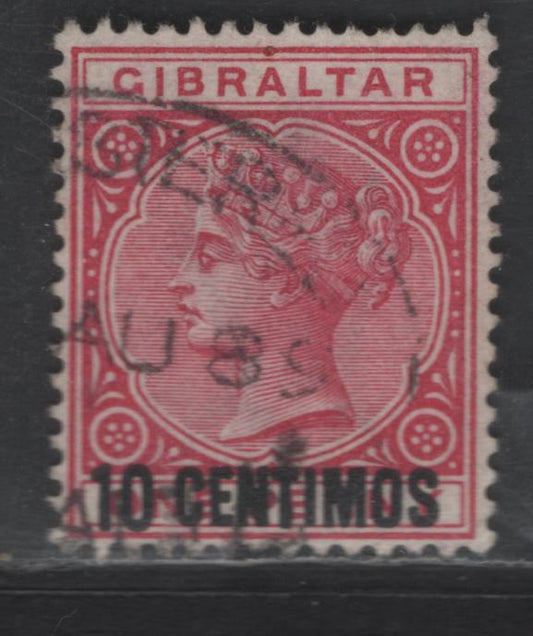 Lot 109 Gibraltar SG#16 10c on 1d Rose Red Queen Victoria, 1889 Surcharged Issue, A Very Fine Used Single