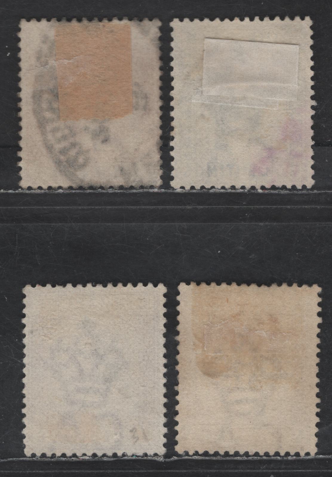 Lot 113 (C) Gibraltar SG#26-28, 30 25c - 1p Ultramarine - Bistre Queen Victoria, 1889-1896 Spanish Currency Issue, 4 Fine Used Singles