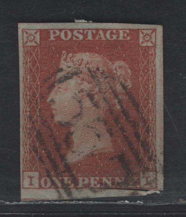 Lot 115 Great Britain SG#8 1d Red Brown Queen Victoria, 1841 Penny Red Issue, A Very Good Used Imperf Single, Small Cut Along Bottom, Just Touches Bottom Frame