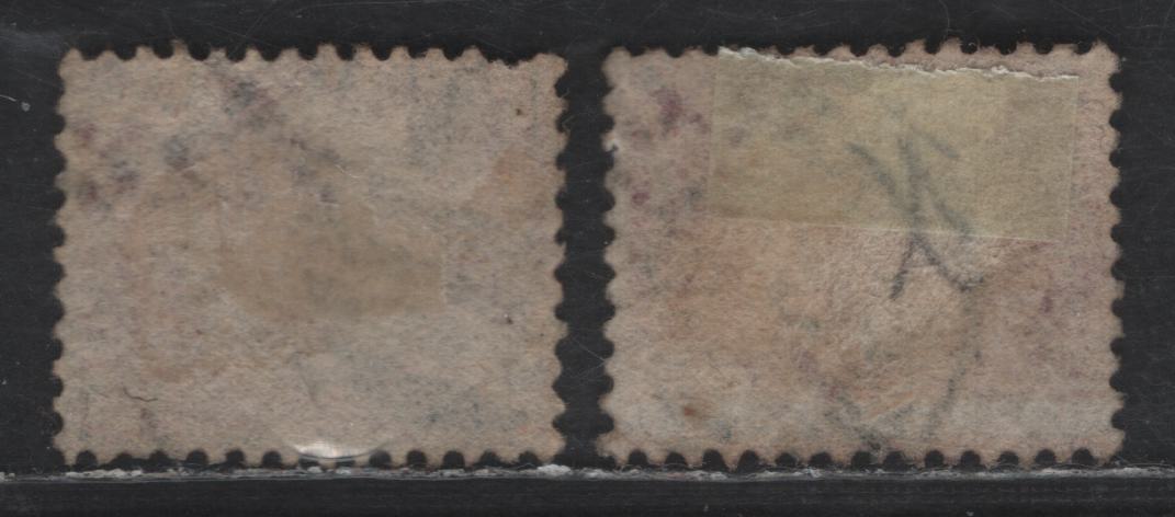 Lot 118 Great Britain SG#49 1/2d Rose Queen Victoria, 1870 Bantam Line Engraved Issue, 2 Very Good Used Singles, Plates 14 & 15