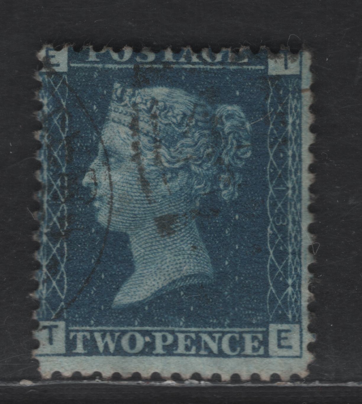 Lot 119 (C) Great Britain SG#47 2d Deep Blue Queen Victoria, 1858-1879 Line Engraved Issue, A Very Good Used Single, Large Crown Wmk, Thin Lines, Die 2, Plate 13, Perf 14