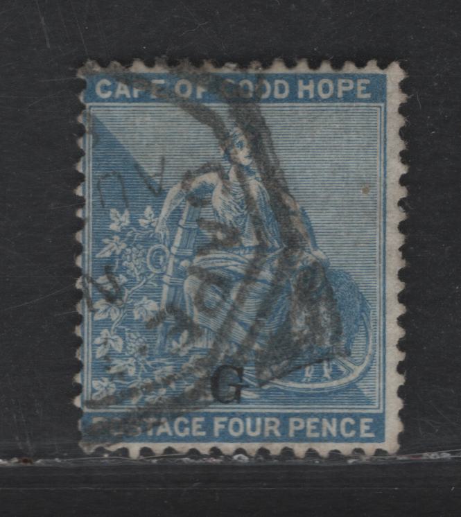 Lot 132 Griqualand West SG#26 4d Dull Blue Seated Hope, 1879 Overprinted Seated Hope Issue, A Fine Used Single, Overprint Type 2