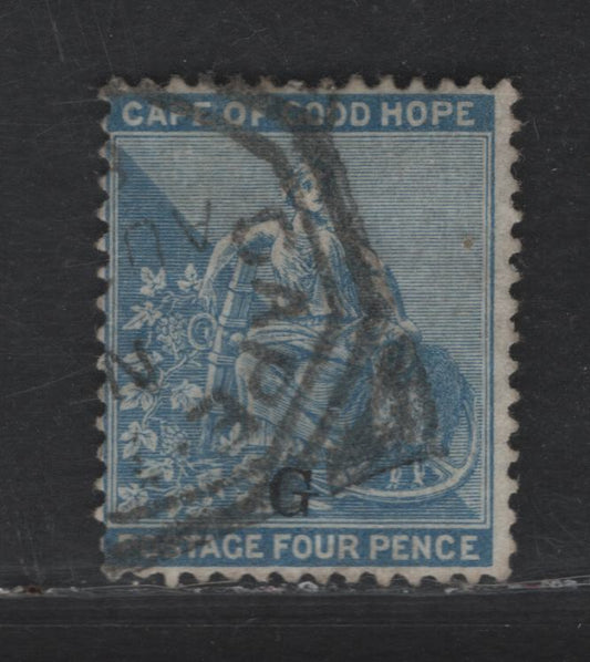 Lot 132 Griqualand West SG#26 4d Dull Blue Seated Hope, 1879 Overprinted Seated Hope Issue, A Fine Used Single, Overprint Type 2