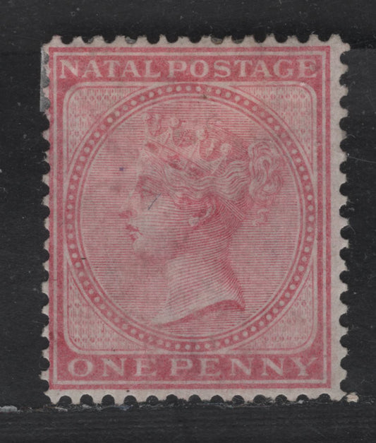 Lot 141 Natal SG#66 1d Dull Rose Queen Victoria, 1874-1899 Queen Victoria Keyplate Issue, A FOG Single, Crown CC Wmk