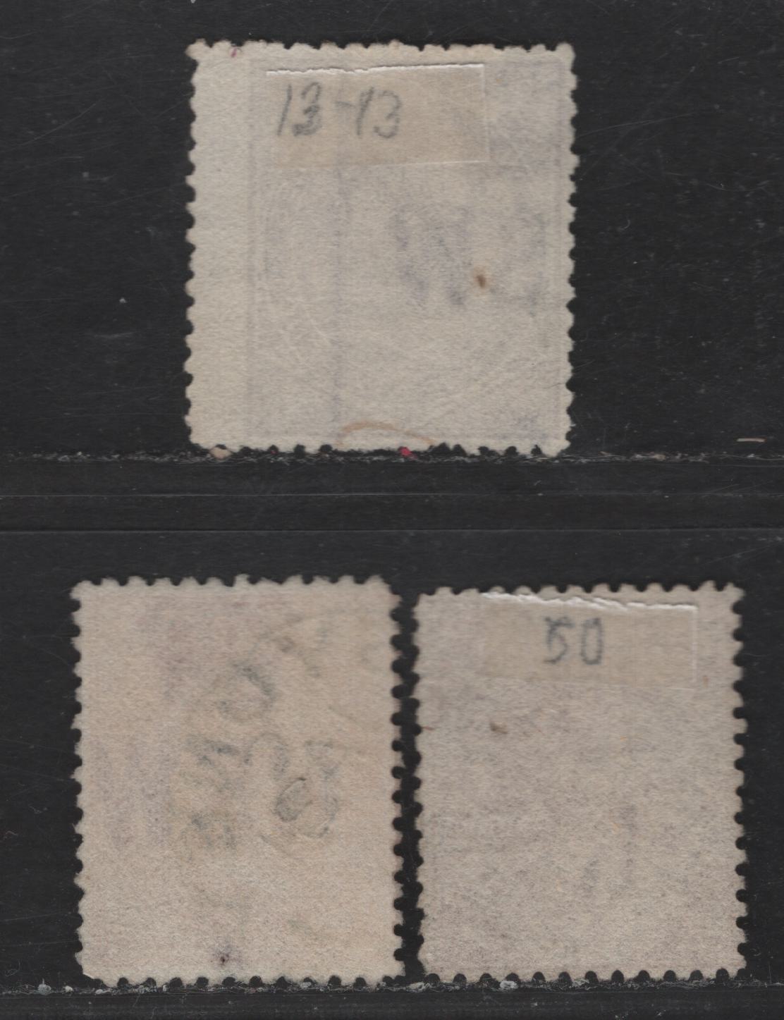 Lot 154 New South Wales SG#203, 207, 216 6d - 1d Bright Mauve - Dull Red Queen Victoria, 1867-1893 Queen Victoria Issue, 3 Fine Used Singles, Perf 13, Small Crown and NSW & Single Lined 4 Wmks