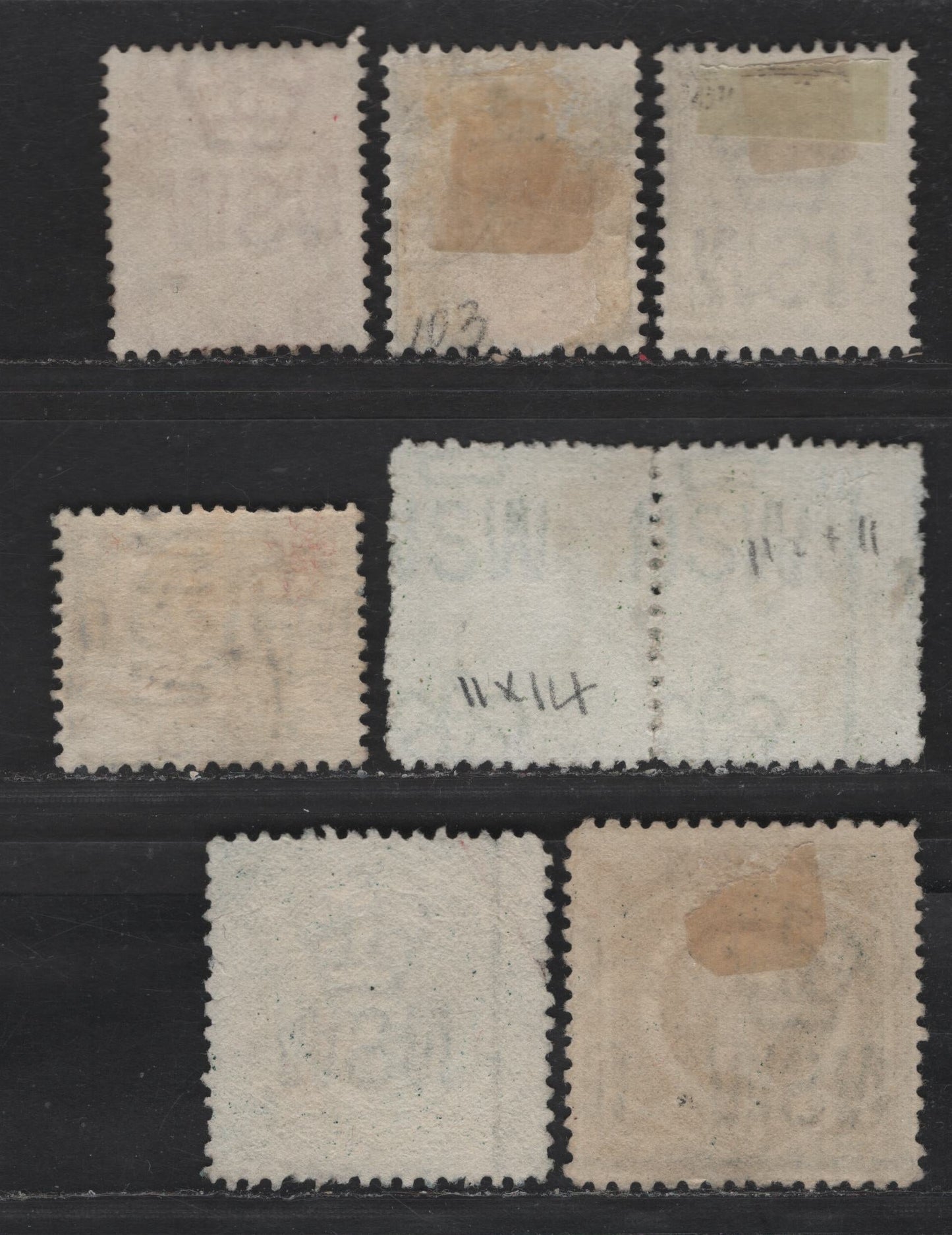 Lot 159 (C) New South Wales SG#314-316, 327c, 329,b 1d - 5d Carmine - Dark Blue Green Arms - Widows Weeds, 1902-1903 Diadem, Arms & Widow's Weeds Issues, 6 Fine/Very Fine Used Singles, Various Perfs, Crown Over NSW Wmk, 1mm Gap Between Crown & NSW