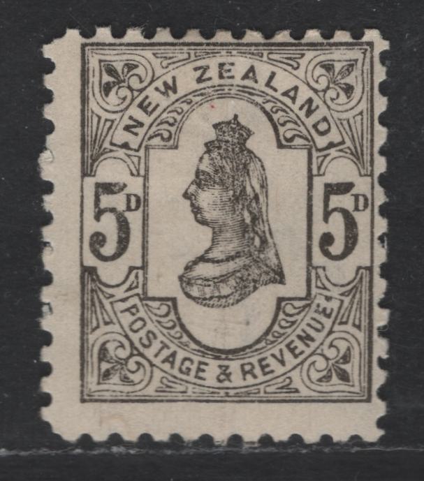 Lot 181 New Zealand SG#242 5d Olive Black Queen Victoria, 1895-1900 Second Queen Victoria Sideface Issue, A FOG Single, Perf 11, Wmk 12b, Vertical Mesh Paper